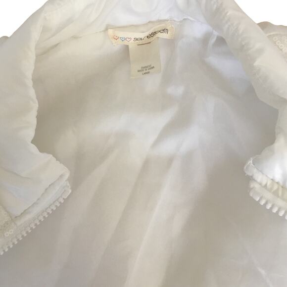 Self Esteem White Long Sleeve T-Shirt Vest Sequins Glitter Girls Size Large Set - Picture 5 of 12